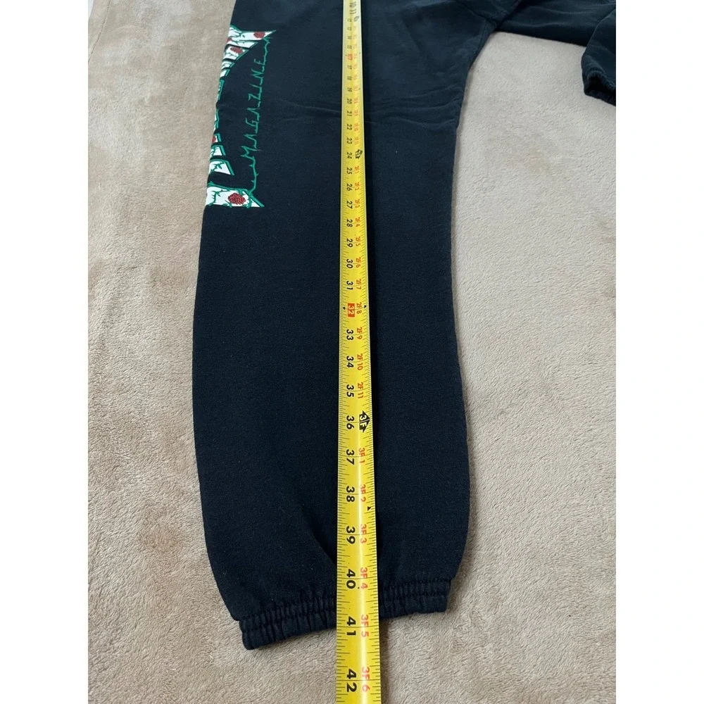 Thrasher Magazine Rose Logo Sweatpants Men's Medium Black Skate Fleece Joggers